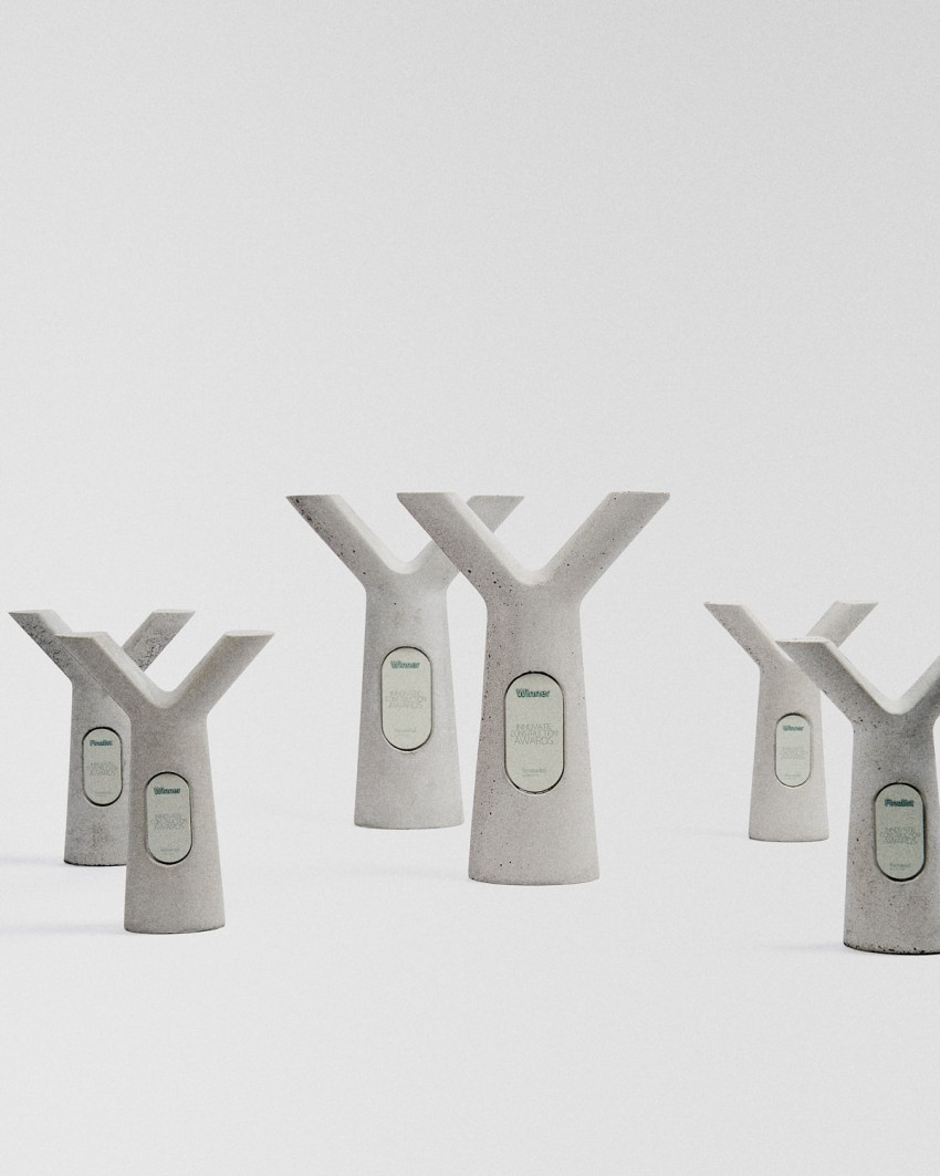 Trophée sur mesure fabriqué par Sustain Awards pour Ferrovial Innovation Awards, 2024