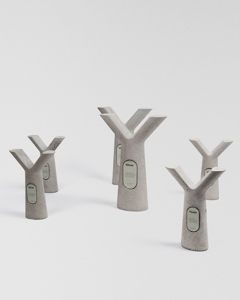 Trophée sur mesure fabriqué par Sustain Awards pour Ferrovial Innovation Awards, 2024 2