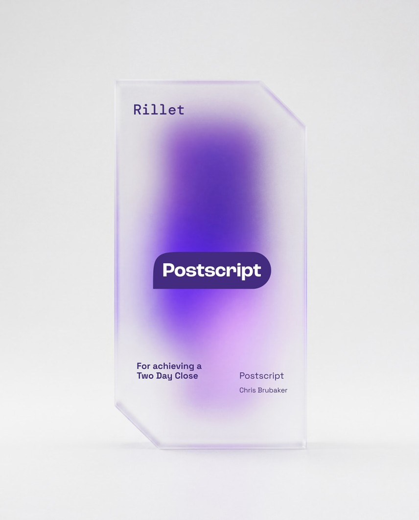 Trophée Rillet Postscript 2026 acrylique recyclé Sustain Awards