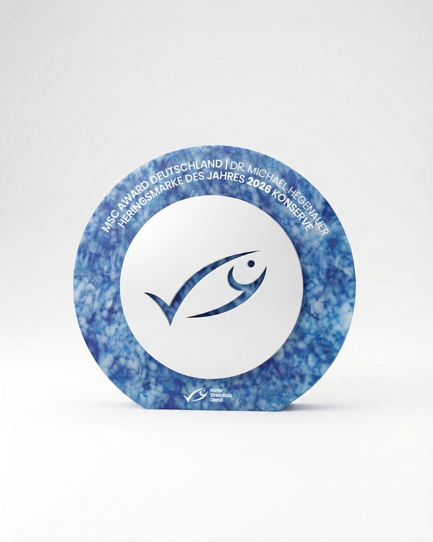 Trophée sur mesure pour les MSC Awards réalisé par Sustain Awards, vue de face